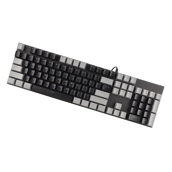 104 Tasters Mekanisk Gaming Tastatur 28 Bakgrunnsbelysningsmoduser Blå Bryter Plug and Play RGB Kablet Datamaskintastatur for Windows for Linux Svart Grå