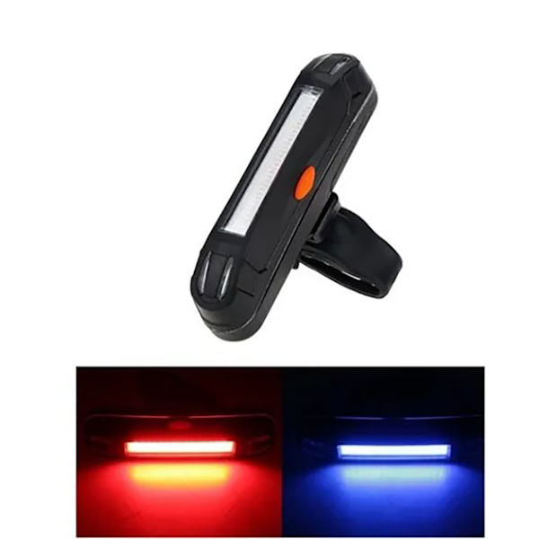 Cykelbakljus USB-laddningsbakljus Blå Röd Blinkers COB Hög ljusstyrka för cykling