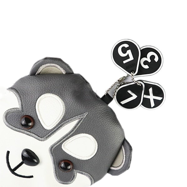 Golfhodebeskyttelse Vanntett søt hundeformet golfhodebeskyttelse PU superfleece golfputterbeskyttelse for utendørsbruk FW