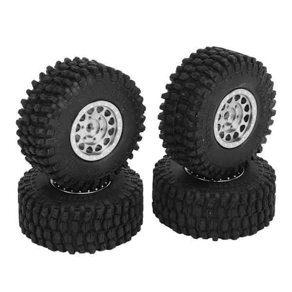 4 KPL RC-pyörät ja -renkaat alumiiniseosta Sopii TRAXXAS 1/18 TRX4M kauko-ohjattavaan autoon Hopea