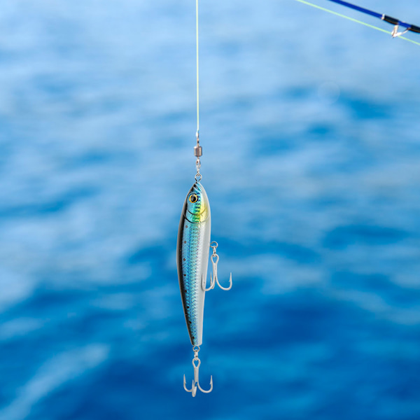 Sænkende Blyantfiske-Lure Hård Agnsfisk 3D Øjne med Krog Split Ring Fiskegrej004