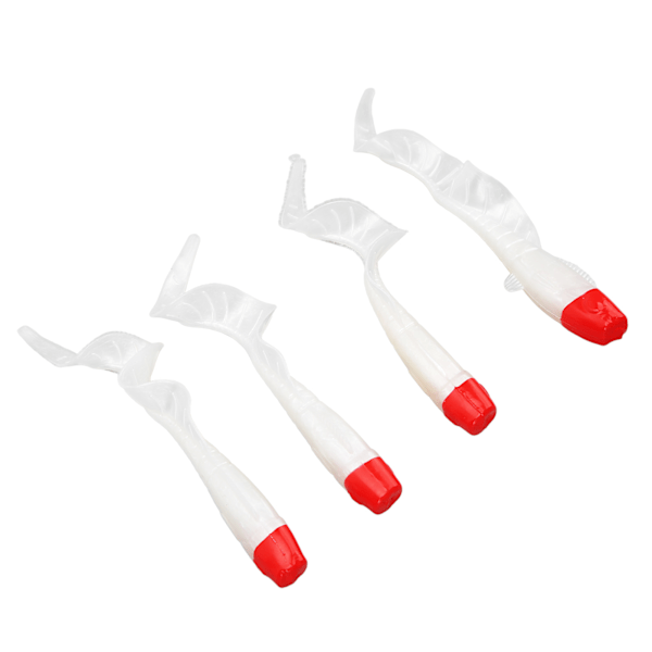4 st Fiskedrag Simulering Fiskebete Naturtrogen PVC för sötvattensbas Mandarinfisk Röd Vit