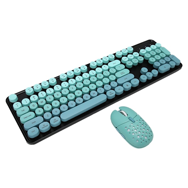 Trådlöst tangentbord och mus-combo 2.4G Trådlöst läge Enkel användning Retro Punk-tangentbord med 3 DPI Justerbar gamingmus Blandad färg Blå