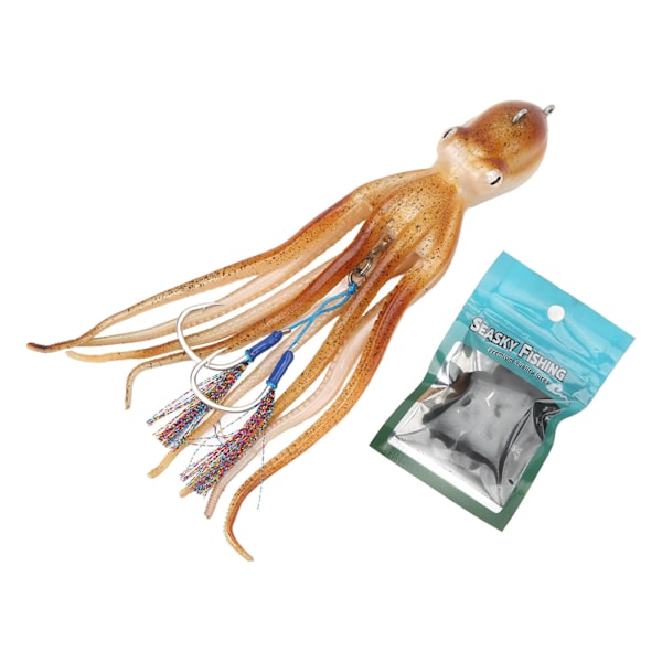 Simulering blekksprut Jigs Fiske blekksprut lokker naturtro blekksprut Jig for saltvann havfiske med 10 blekk tabletter
