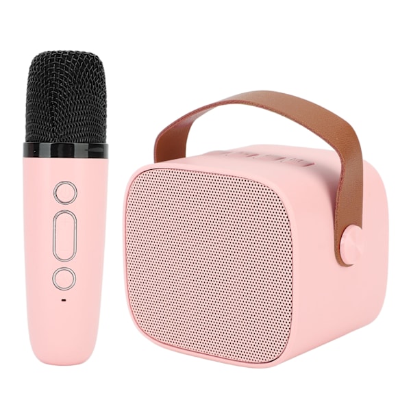Mini karaokemaskin med trådlös mikrofon Bärbar Bluetooth-högtalare för barn Vuxna Rosa