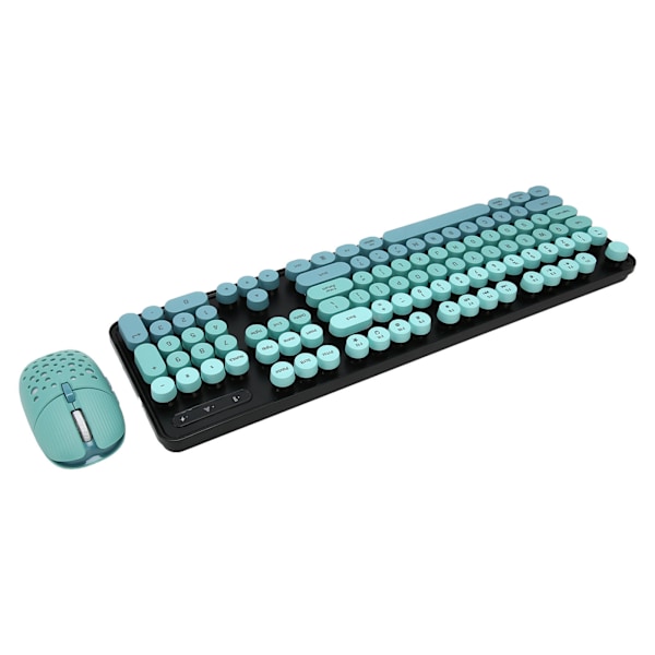 Trådlöst tangentbord och mus-combo 2.4G Trådlöst läge Enkel användning Retro Punk-tangentbord med 3 DPI Justerbar gamingmus Blandad färg Blå