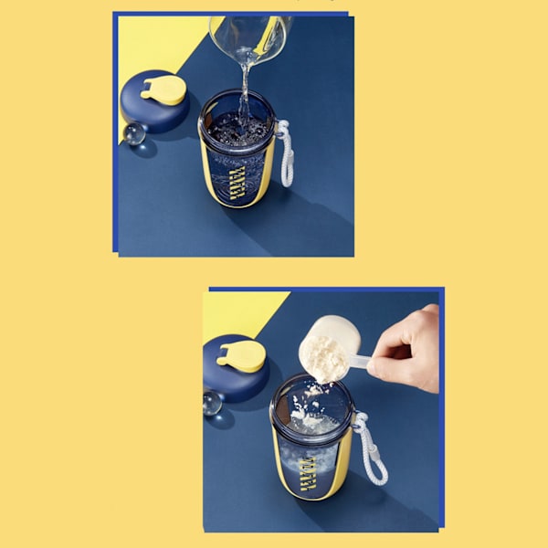 590ml Fitness Sport Vattenflaska Läcksäker Shaker Cup Dricksflaska för utomhusaktiviteter Gul