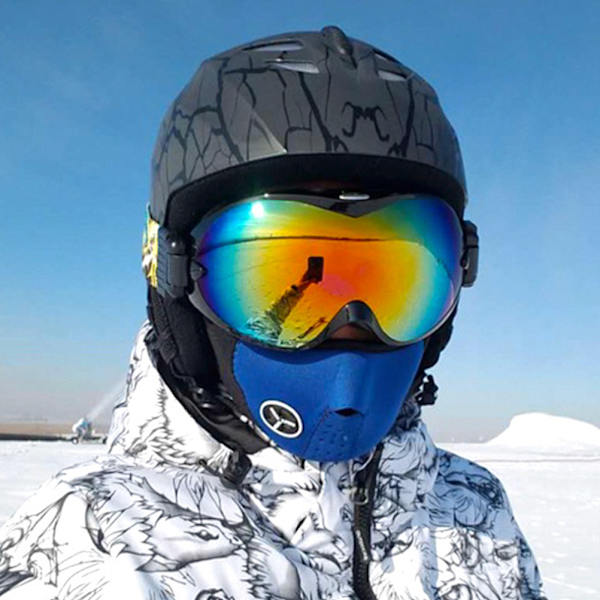 Ultralätt skidhjälm för vuxna med justerbart huvudskydd - snöhjälm