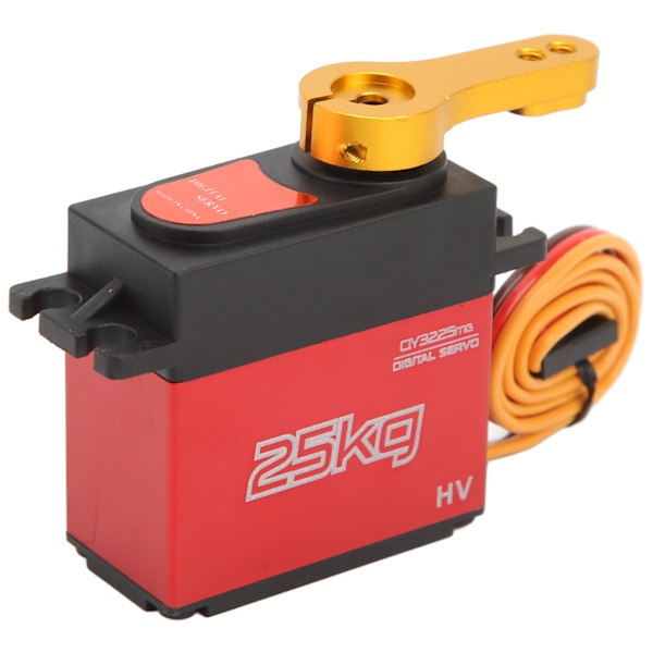 Servomotor Digital 25kg Vanntett metallgir 180° kontrollvinkel for Robot RC Bil Rød