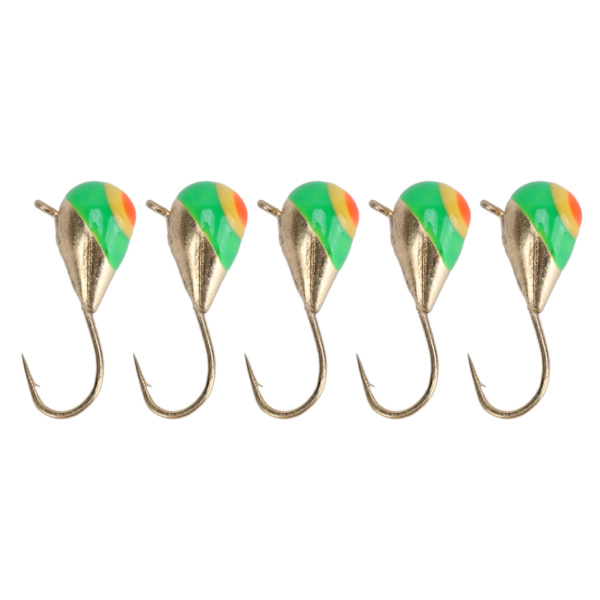 5 KPL Jääpilkkikoukut High Carbon Fishing Jig Lures Set Ulkoilu Talvikalastusvälineet makeaan veteen meriveteen 5MM