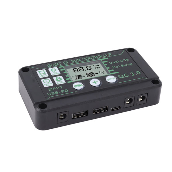 Solar Charge Controller MPPT ABS Auto Focus Solar Regulator Charge Controller för RV Trailers Båtar 10A