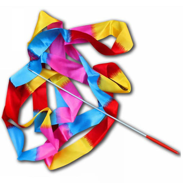 4m/13.12ft Dansband Gymnastik Ribbon Streamers Dansande Streamers Wands for Kids Flame