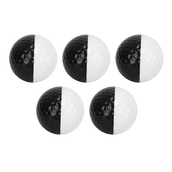5st Golf Sport Träningsbollar 2 Färg Golf Putting Träningsboll Set Dubbellager Golf Presentboll för Home Hotel Svart och vitt