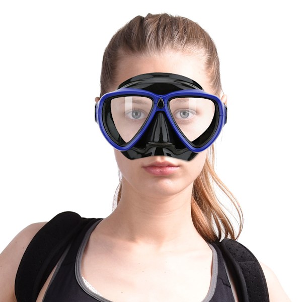 Dykmasker för Vuxna Simning Scuba Snorkel Utrustning Anti-Dimma Under Vatten Glasögon Blå