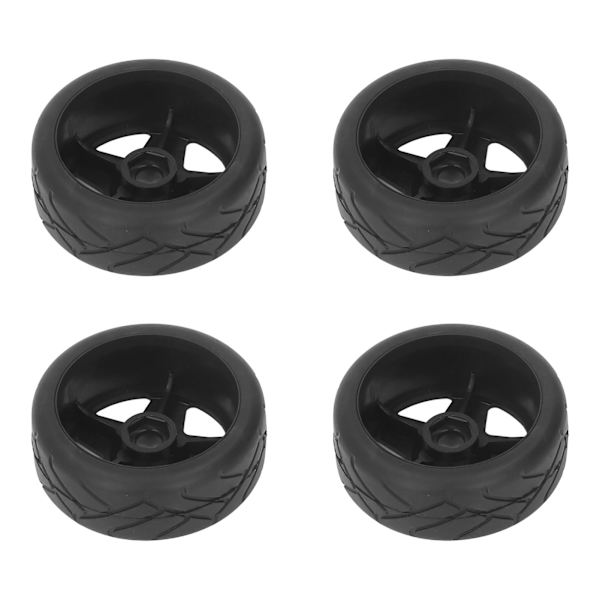 4 KPL 1/8 GT RC-pyörät Vahva pito Maantiekilpa-ajorenkaat Kestävät maantiepyörät 17 mm adapterilla Musta