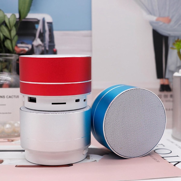 A10 Metall Bluetooth Høyttaler Mobiltelefon Datamaskin Notebook Subwoofer Mini Stålkanon Trådløst Kort Liten Høyttaler red
