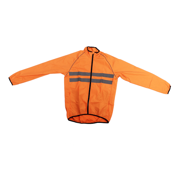 Sykkeljakke Polyester Pustende Vindtett Vanntett Reflekterende Jakke for Motorsykkel Sykling Orange L