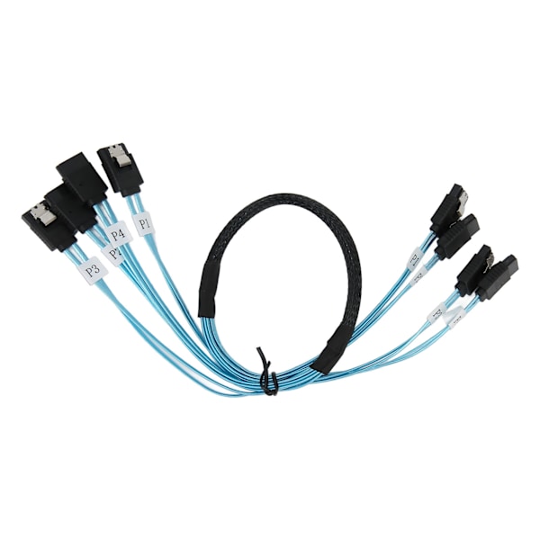 MINI SAS 4SATA Overføringskabel Kobles til SDD Harddisk Datamaskin Server Høy Hastighet 7P til 4SATA Datakabel 0.5m