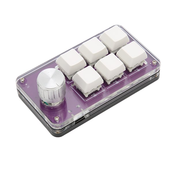 6 Tasters Mekanisk Tastatur med Bryter En Hånds Kablet Plug and Play Programmerbart Tastatur for Gaming Kontor Lilla