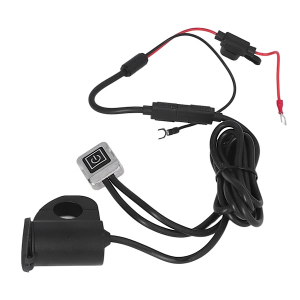 Elkjøretøy Motorsykkel Mobiltelefonlader Digital Skjerm Spenning QC3.0 Dobbel USB-lader med bryter av aluminiumslegering