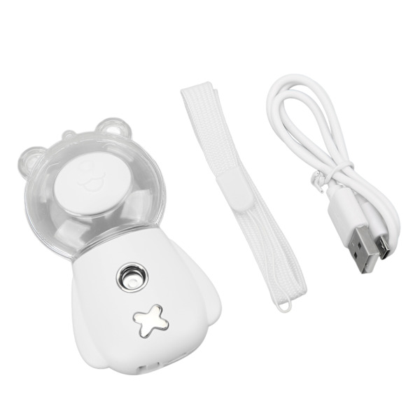 Nano Mist Sprayer Söpö Karhun Muoto 300ML USB Ilmankostutin Ihoa Kosteuttava Kasvojen Suihkutin Ajastimella Valkoinen