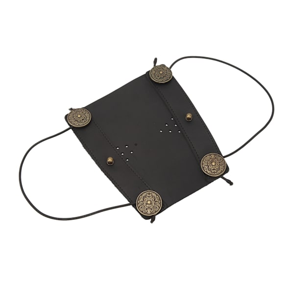 Bågskytte Arm Guard Justerbar rem Andra Kohud Arm Skyddsdyna för utomhusskytte Jakt Svart