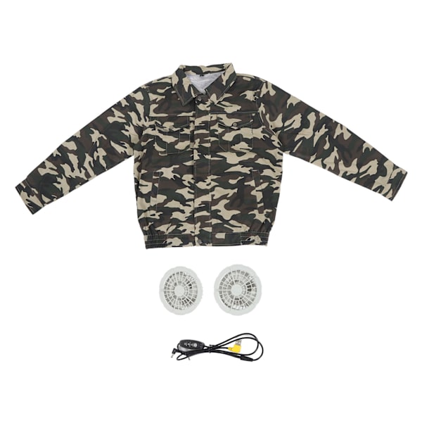 Ilmastoidut vaatteet 3 tuuletusnopeutta Pitkät hihat Aurinkosuoja Camouflage Jäähdytystuuletin Takki pyöräilyyn Matkustamiseen L Koko