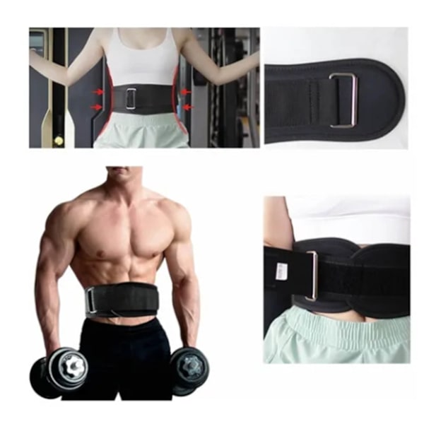 Tyngdlyftsbälte Andas Bekvämt Reglerbar Design EVA Nylon Fitness Tyngdlyftningsstödbälte för män Kvinnor Svart M