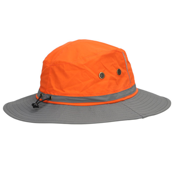 UPF50+ fiskehat med reflekterende stribe Mesh-ventiler Justerbar solhat med bred skygge til udendørs klatring i bjergbestigning Orange