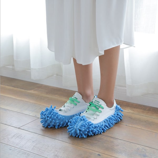 Lazy Slippers: Sininen Mop-Kengät Helppoon Lattian Pölyn Poistoon