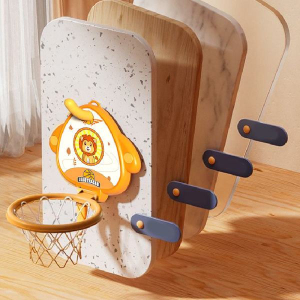 Børnebasketkurvsæt Højdejusterbar lille vægmonteret indendørs basketstativ Hoopsæt Basketmållegetøj med boldpumpe Orange