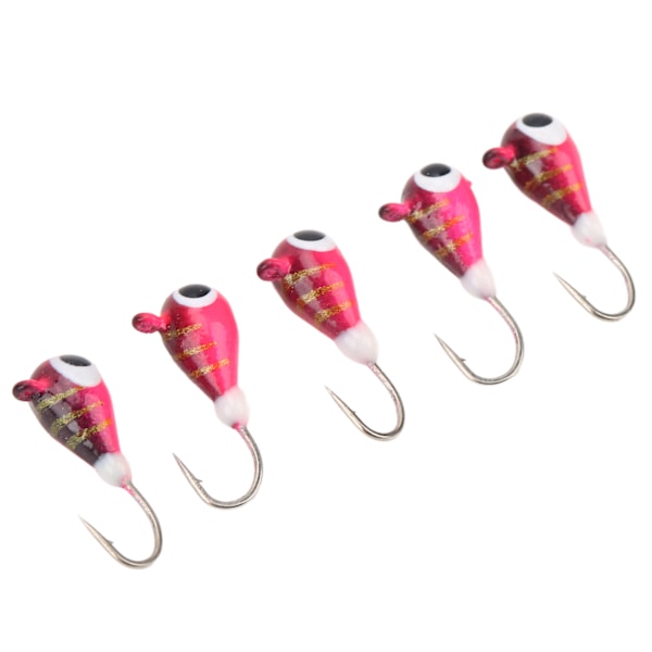 5 st Vinterisfiske Jigs Kit för basabborre Crappie Micro Isfiskekrokar lockar 4MM