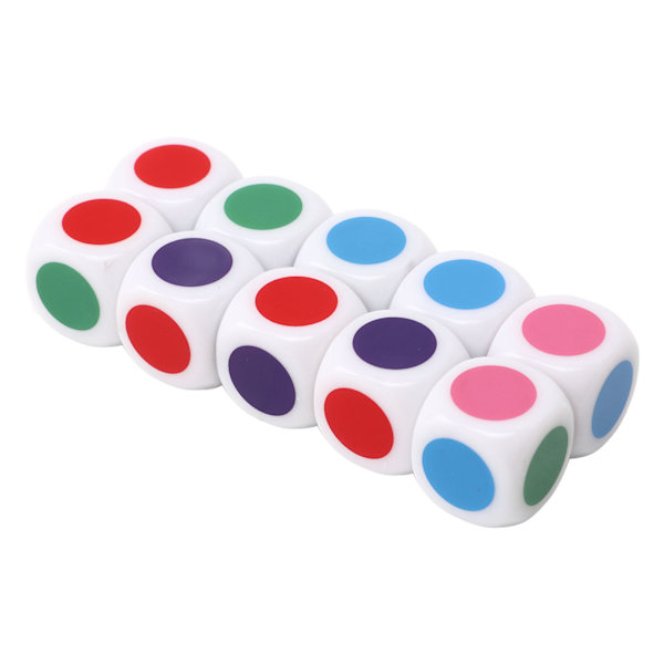 20 stk fargepunktterninger 6 farger rettvinklede undervisningsterninger for brettspill Digital undervisning