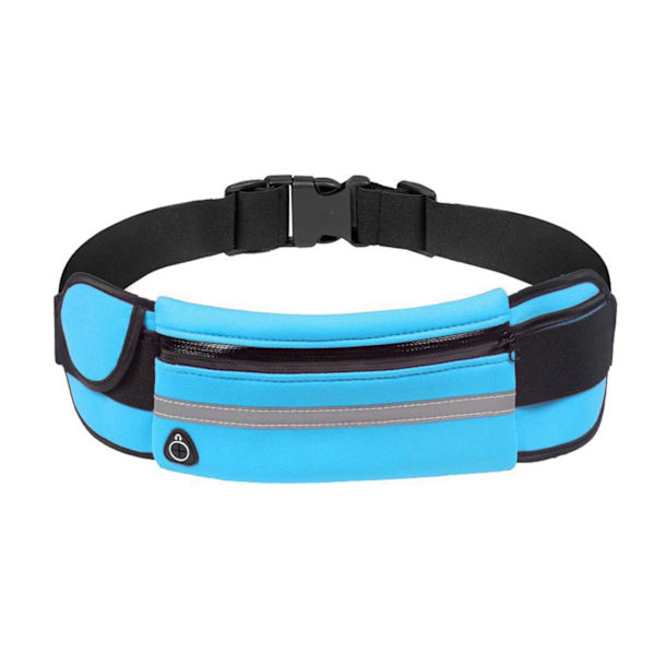 Løpebelte Fanny Pack Stor kapasitet Vanntett Støtsikker midjeveske for utendørssport Fitness Blå