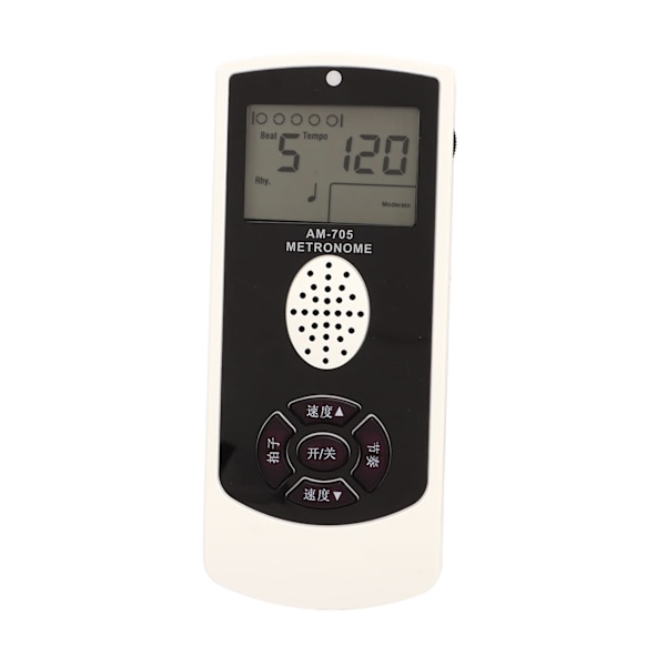 Vit Elektronisk Metronom 1800 mah LCD Digital Display Universal Gitarr Piano Saxofon Vocal Metronome