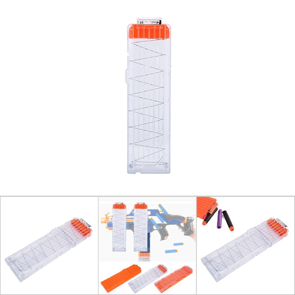 18 Dart EVA Mjuka Skjutbollar Clip Darts Plastpistol Leksak Patronhållare (Transparent)