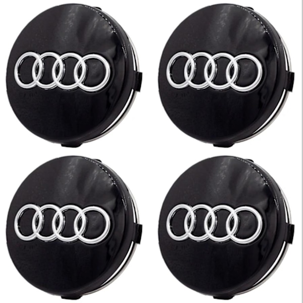 4 stk. Passer til Audi A6L A8 A1 A3 A4 A6 C5 Q7 importert Q5L hjulkapsel nav senterdeksel svart dekkdeksel 60mm