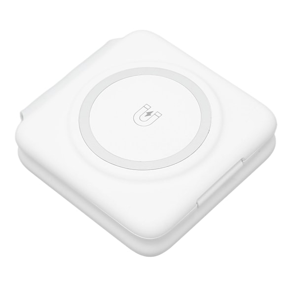 15W Trådlös Laddare Vikbar 3 i 1 Trådlös Laddningsstation Snabb Trådlös Laddningsdyna för iPhone för Galaxy för iWatch SE Vit