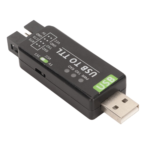 USB till TTL-omvandlare FT232RL-chip Flera skyddskretsar Industriell USB till TTL-omvandlare för flera system Svart