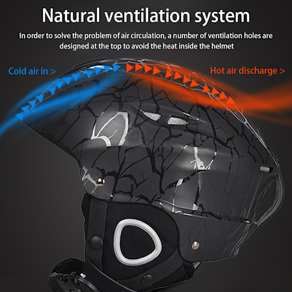 Ultralätt skidhjälm för vuxna med justerbart huvudskydd - snöhjälm