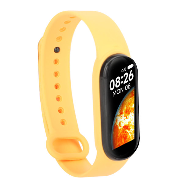 M7 Smart Armband Multifunktion Silikon Dynamisk Färg Storskärm Fitness Watch Band för Puls Sömnövervakning Gul