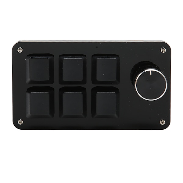 6 Tasters Mekanisk Tastatur med Bryter En Hånds Kablet Plug and Play Programmerbart Tastatur for Gaming Kontor Svart