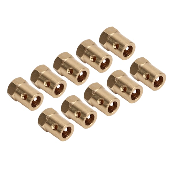 10 stk 12 mm sekskantkoblinger Messing fleksibel koblingsledd for RC motorfordons dekkaksel med skruer