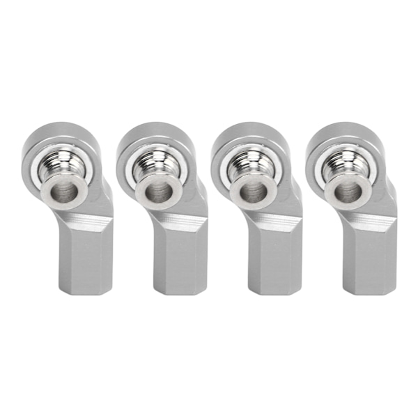 4 ST RC Car Rod End Bend M3 Aluminiumlegeringsstål RC Car Styrstångshuvud för Axial SCX10 1/10 Bilmodell Silver
