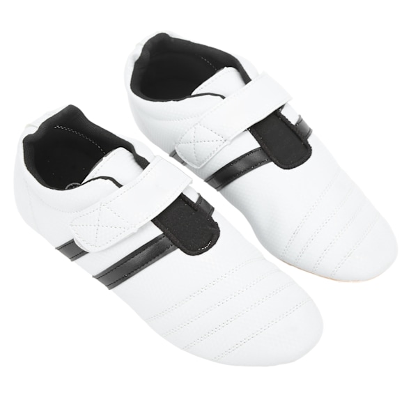 1 Par Taekwondo Sko Kampsport Sneaker Boksning Karate Kung Fu Tai Chi Sko til Mænd Kvinder Sorte Striber 42 Størrelse