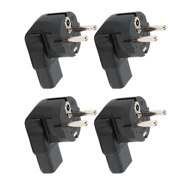 4 stk. EU 4,8 mm til IEC320 C13 Konverter 90 Graders Strømstikadapter til Laptop Strømadaptere EU Stik 100‑250V