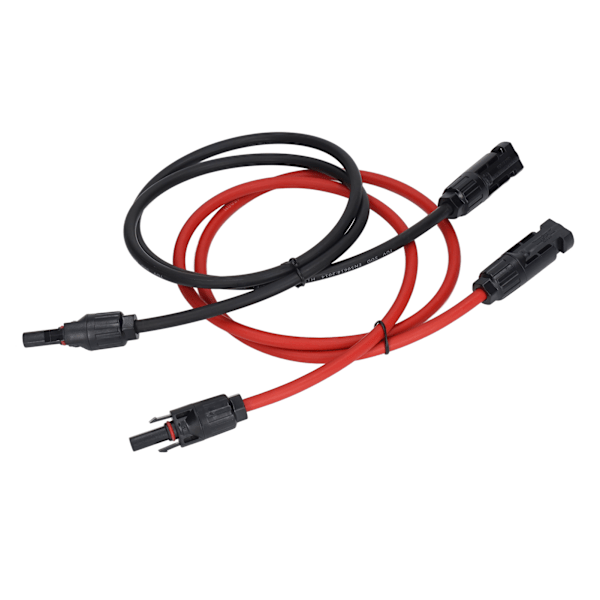 2kpl Aurinkopaneelin Jatkojohto 10AWG 6mm² Aurinkojatkojohto Nimellisjännite 1000V DC Punainen Musta 1m / 3,3ft