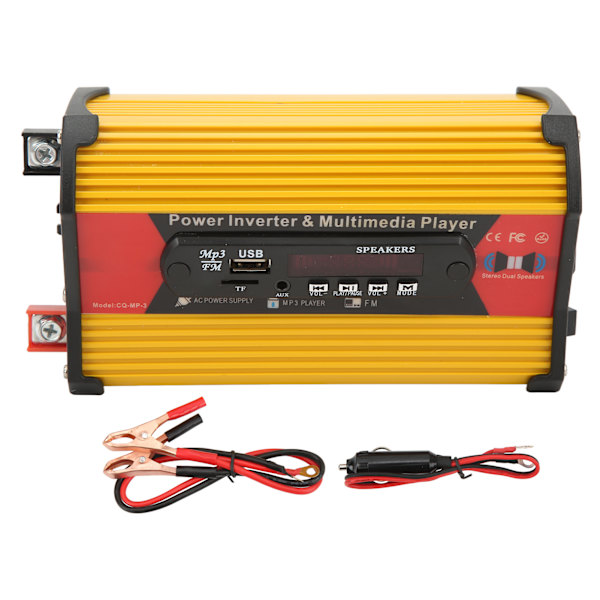 300W Modifisert Sinusbølge Bilinverter Dobbel USB LED-Display Bilstrømomformer med Multifunksjonell Spiller Sigarettenner 12V til AC 230V