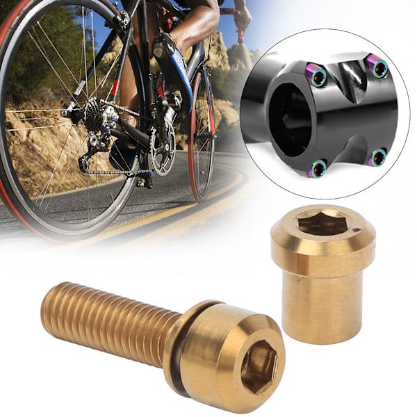4 STK RISK Titanlegering M5*18 frempindsskruer til mountainbike landevejscykler Bolte Udskiftningstilbehør (guld)