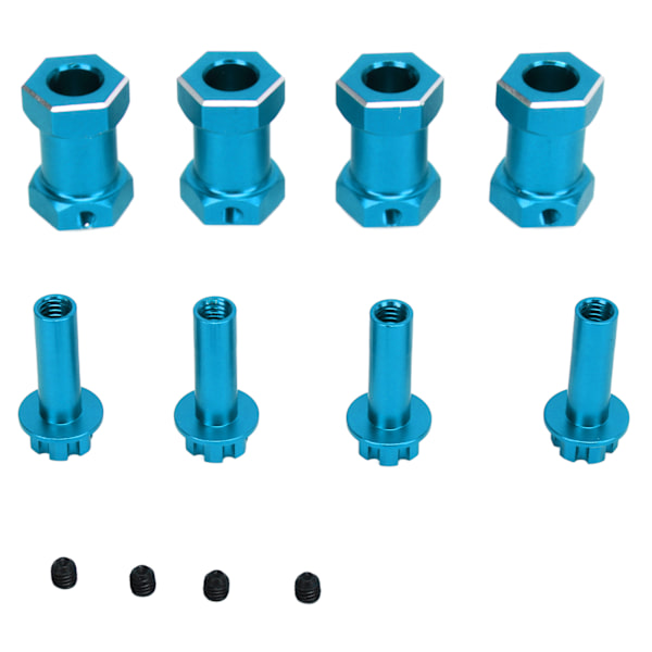 4 st RC Hex Hub Aluminiumlegering Ersättning 12mm Hex Hubs Extension Combiner för 1/10 RC klätterbil Blå